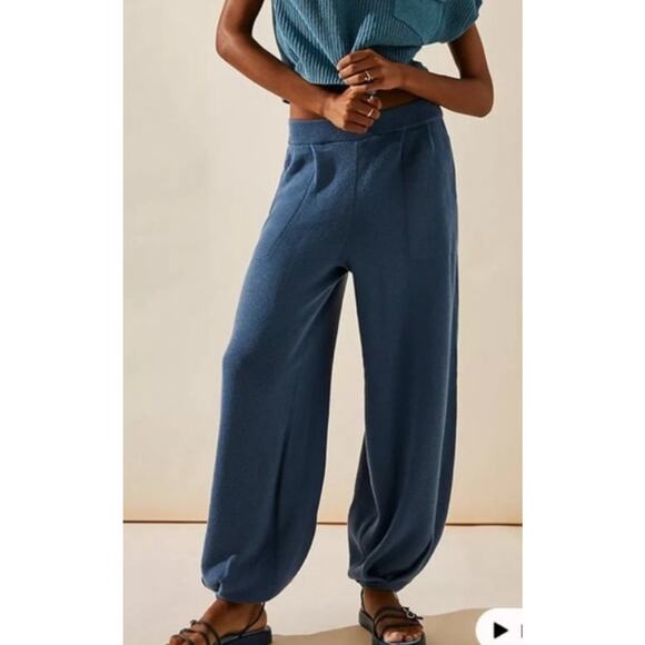 Free People Beach Freya Tapered High Waist Pant XL Blue - Picture 1 of 11